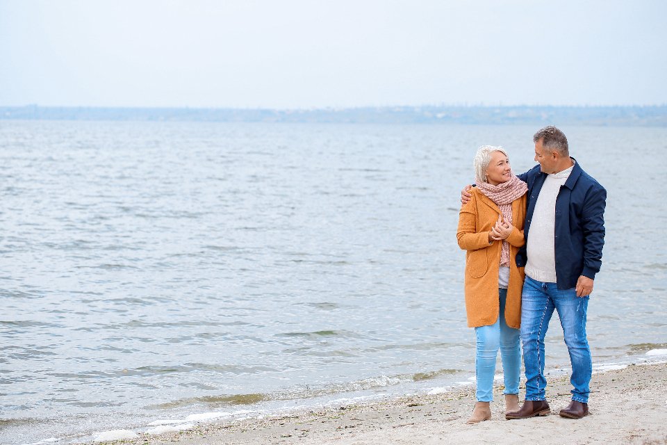 Couple talking through their retirement plan together